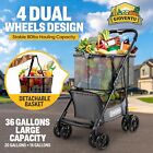 Shopping Cart Multi-use Grocery Carts With 360   Wheels   Removable Tote Bag