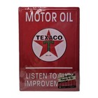 Texaco Motor Oil Retro Garage  Metal Tin Sign 17x12  Listen To The Improvement 