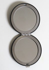 Vintage Black Round Metal Double-sided Mirror Compact W  Starburst Rhinestones