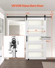 Vevor Sliding Barn Door With Hardware Kit 42 X 84 Inch Mdf Panel Frosted Glass