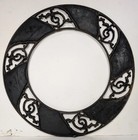 Antique Cast Iron Stove Pipe Collar Vent Closure Insert Ring Adams Co Dubuque Ia