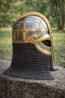 Aventail Wearable Medieval Armor Handmade Viking Helmet Steel With Chainmail