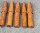 Lot Of 5 Vintage Nos Glass Insulator Threaded Wood Pegs Or Pins