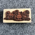 Honey Bee Rubber Stamp Vintage Wood Ink Block Cottage Sunflower Flowe Peddlers 