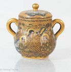 Stunning Antique Satsuma Dragon Sugar Bowl Gold Meiji Period Fine   Rare