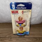 Vintage 2004 Gerber Nuk Orthodontic Latex Pacifier Size 2 Pink Yellow Nos New