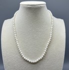 Vtg 14k Gold Clasp Cultured Pearl Necklace Hand Knotted Strand 5-5 5 Mm 17   