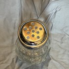 Clear Glass Spice   Sugar Shaker Jar With Perforated Metal Lid Top