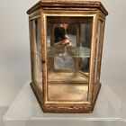 Antique Victorian Mirrored Wood And Glass Wal Curio Display Case 
