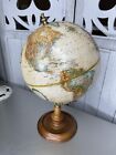 Vintage Replogle 9in Wood Base World Classic Series Globe Raised Map 1980s