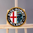 Alfa Romeo Milano Heavy Metal Sign Vintage Logo Garage Decor 30 Cm  11 8  