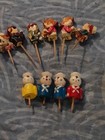10 Vintage Wooden Cake Birthday Candles