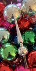 Vintage Small Hand-blown Silver Glass Finial Christmas Tree Topper