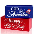 2 Pcs Candy Bowl Dish Patriotic Supplies Memorial Red White And 4th Of July
