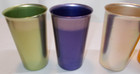 Vintage Mcm Anoware Anodized Aluminum Set Of 4 Tumblers Great Colors 4 5 8  Tall