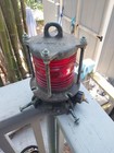 Antique Electric Brass Bronze Battleship Red Fresno Lense Ship Light Unrestored 