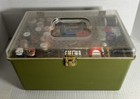 Vtg Wilson Wil-hold Plastic Sewing Box 2 Trays Green Plus Contents Accessories