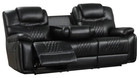 Oversized 3pc Sofa Loveseat Chair Black Leather Rustic Living Room Recliner Set