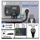 Smart Dryer Splitter Ev And Dryer  240v Auto Power Switch For Dryer Outlet 24a