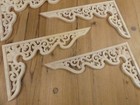 4 Wood Carved Corner Onlay Applique Crown Moulding Molding Pair Shelf Wall Trim