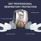 Full Face Gas Mask Set Spray Painting Respirator Reusable Safety Us Stock