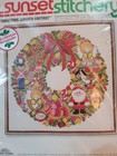 Sunset Stitchery Crewel Embroidery Kit Christmas Wreath Fantasy  2071 Vntg 1979