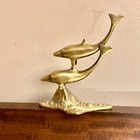 Highly Polished Pair Playful Dolphins Sculpture  6  X 5  Hand Restored  coll 