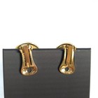 Vintage Replica Made In Italy Gold Tone Clip On Earrings Large Faux Pearl