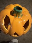 Old Ceramic Halloween Pumpkin Jack O Lantern Tealight Votive Candleholder