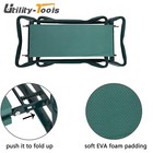 Foldable Garden Kneeler Bench Stool Soft Cushion Seat Pad Kneeling W Tool Pouch