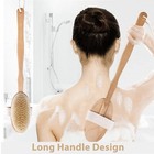Wood Quality Natural Hair Shower Bath Body Back Dry Skin Brush Scrubber For Spa