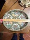 Antique 19th Century Chinese Rose Medallion Porcelain Platter- 11x9 In