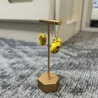Handcrafted Yellow Turquoise Stone Dangle Drop Hook Southwest Earrings 