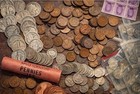 90  Silver Coin  Buffalo Nickel  Wheat Cents  Steel Pennies  Silver Bar Lot