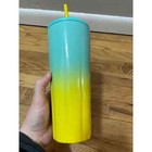 Starbucks Teal Yellow Flounder Ombre Su21 Stainless Steel Tumbler Cold Cup 24oz