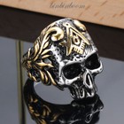 Gothic Vintage Royal Flower Masonic Symbol Skull Ring Stainless Steel Size 7-13
