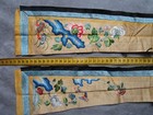 Antique Hand Embroidered Chinese Gold Silk Garment Pieces Flower Butterfly