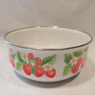 Vtg 80s Set Of 2 Kobe Kitchen Japan Strawberry Enamel Nesting Bowls Cottagecore