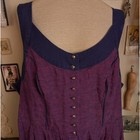 Vintage German Dirndl Dress Women s Xl 1x Purple Embroidered Floral Trachten