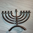 Hallmark Silver Tone Hanukkah Menorah 9 Candle Holder Judaica Israel Judaism Jew