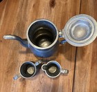 Vintage Pewtarex Pewter Tea Coffee Set Pitcher Teapot Creamer Sugar 3 Piece Set