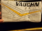 Ned Penguins Vaughn Slr4 Game Worn Goalie Catcher Blocker Pro Practice Palm 2