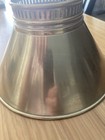 Vintage Mcm Gold Tone Metal Punch Rolled Edge Clip On Lamp Shade 4 3 4x8 3 4 