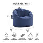 Milano Bean Bag Chair Durable Polyester Structured Design Comfortable Cozy New