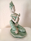 Vintage Chinese Longquan Celadon Dunhuang Goddess Porcelain Statue Figurine            