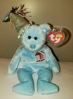 Ty Beanie Baby - March Birthday Teddy Bear 8  New Mwmts Plush Stuffed Animal Toy