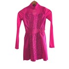 Balera Kids Pink Sequin Long Sleeve Dance Costume Leotard Dress Size L Rn64830