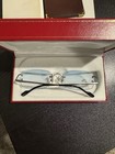 Rare Cartier Vintage C Decor Rimless Sunglasses Platinum Authentic