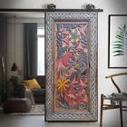 Floral Carved Farmhouse Barn Door  Rustic Entrance Front Door  Interior Exterior