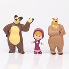 10 Pcs Masha And The Bear Action Figures Set Party Toys Dolls Gift Cake Toppers